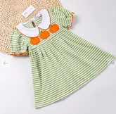 Pumpkin Stripes- Girl Dress